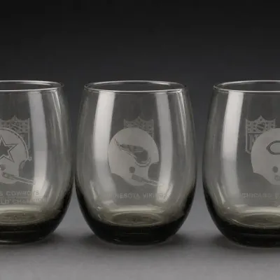Sale Photo Thumbnail #374: NFL Team Logo Etched Glasses Trio