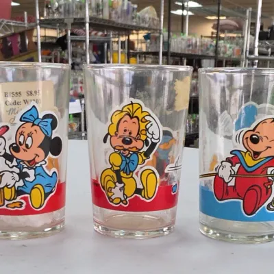 Sale Photo Thumbnail #348: Disney Character Glass Tumblers Trio
