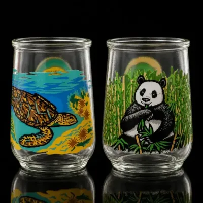 Sale Photo Thumbnail #44: Pair of Animal-Themed Printed Glass Tumblers