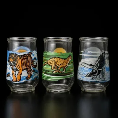 Sale Photo Thumbnail #42: Set of Three Animal-Themed Drinking Glasses