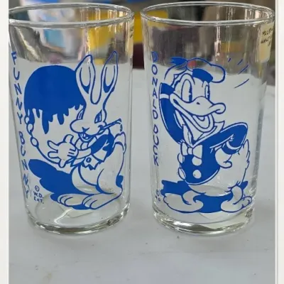 Sale Photo Thumbnail #35: Funny Bunny and Donald Duck Glass Tumblers