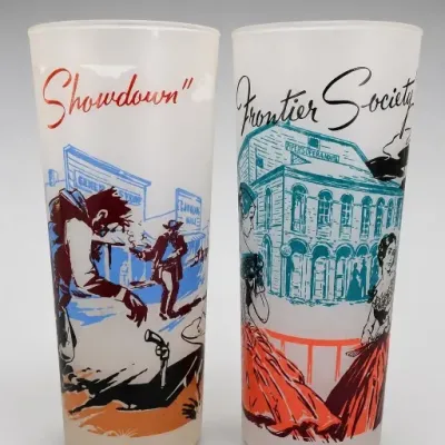 Sale Photo Thumbnail #204: Showdown and Frontier Society Western Glass Tumblers