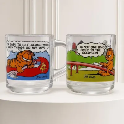 Sale Photo Thumbnail #6: Garfield Comic Glass Mug Pair