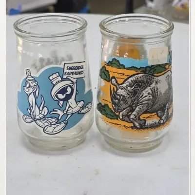 Sale Photo Thumbnail #156: Pair of Cartoon and Rhino Printed Glasses
