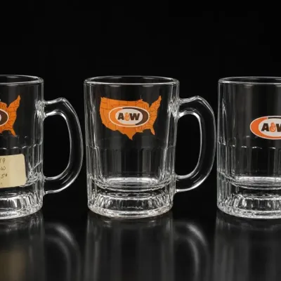 Sale Photo Thumbnail #326: A&W Glass Root Beer Mugs Trio