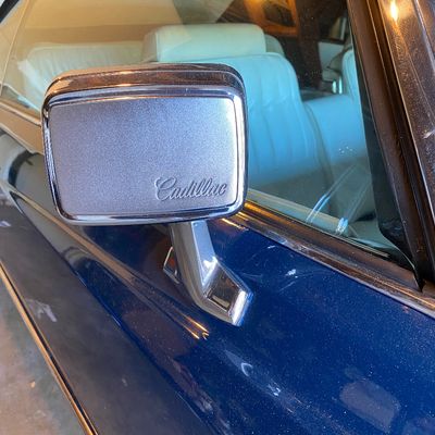 1972 Cadillac Eldorado convertible with white leather interior.