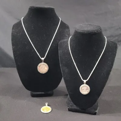 Sterling Coin Necklaces And Pendant 