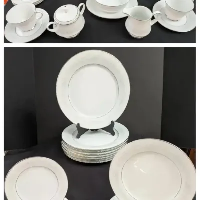 Noritake "Cumberland" Fine China Service for Eight with Serving Pieces