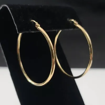14K Gold Large Classic Hoop Earrings