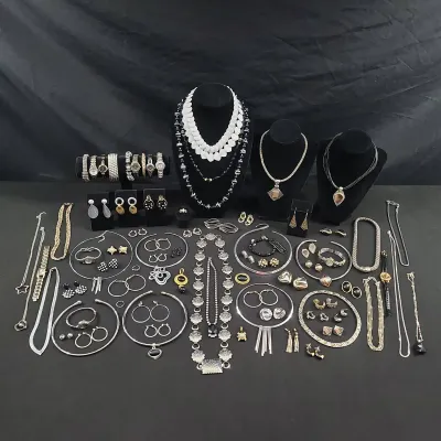 Black, Gold Tone & Silver Tone Jewelry 