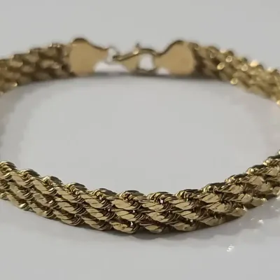 10K Gold Multi-Strand Braided Chain Bracelet