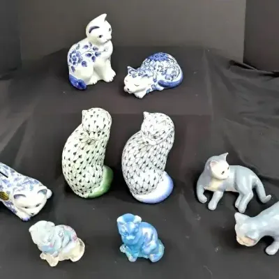 Andrea by Sadek, Fenton & Hand-Painted Porcelain Cat Figurine Collection