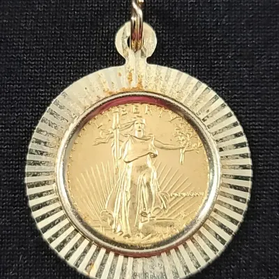 14K Gold Coin Pendant
