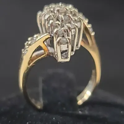 14K Gold Multi-Diamond Cluster Ring