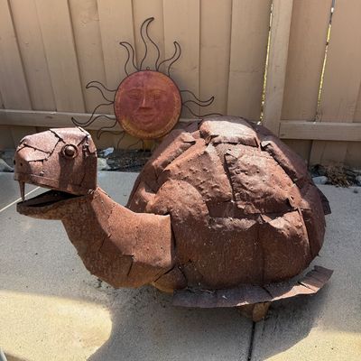 Sale Photo Thumbnail #53: Large metal turtle outdoor sculpture