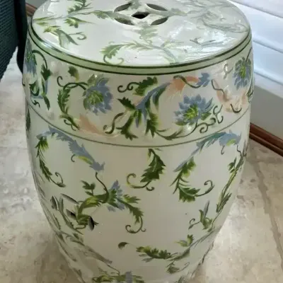 Hand-Painted Porcelain Garden Stool / Accent Table