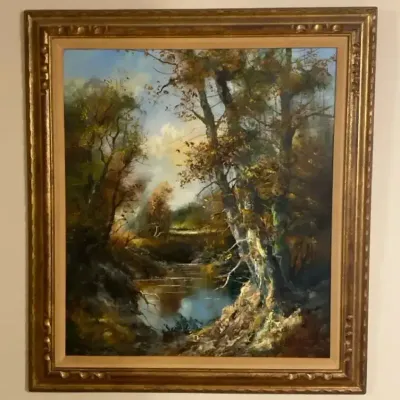 Vintage G. Stenn Woodland Landscape Oil Painting