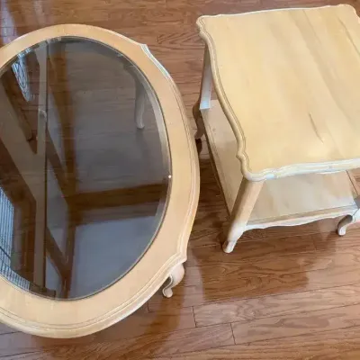 Oval Coffee Table & Ethan Allen Side Table