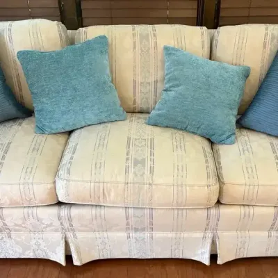 Hickory Chair Upholstered Sofa with Throw Pillows