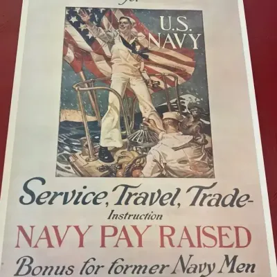 Vintage 1973 U.S. Navy Recruiting Poster – "Hailing You for U.S. Navy"