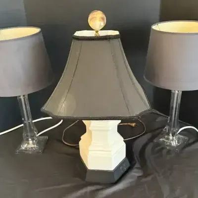 White Ceramic & Composite Table Lamp Collection