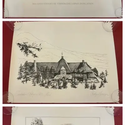 Vintage Historic Landmark Print Collection – Timberline Lodge & Monticello