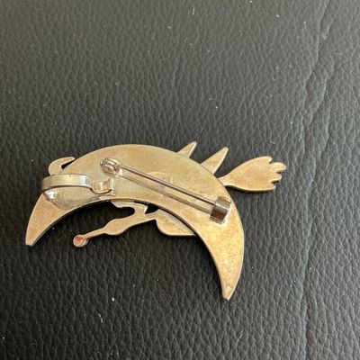 Sale Photo Thumbnail #74: Vintage Silver Tone Halloween witch brooch 
Please see attached pictures