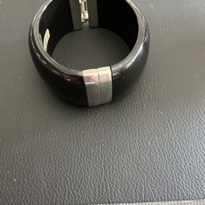 Sale Photo Thumbnail #120: Black hinged fashion cuff 
Please see attached pictures