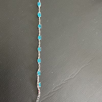 Sale Photo Thumbnail #85: Beautiful Silver Tone Bracelet with blue rhinestones 
Please see attached pictures 
((((((Please note that this bracelet is not 925)))))