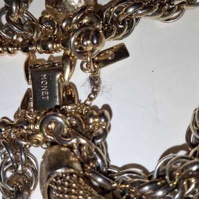 Sale Photo Thumbnail #709: Monet Gold-Tone Mesh and Chain Bracelet