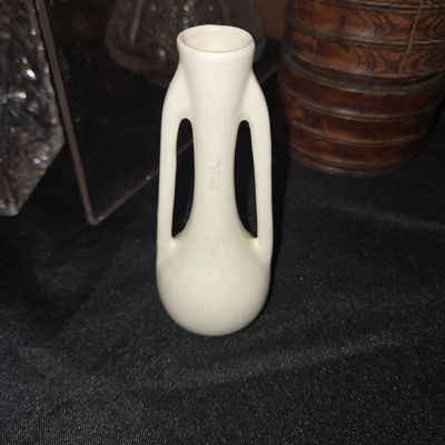 Sale Photo Thumbnail #862: Vintage McCoy Double Handle Cream Pottery Vase