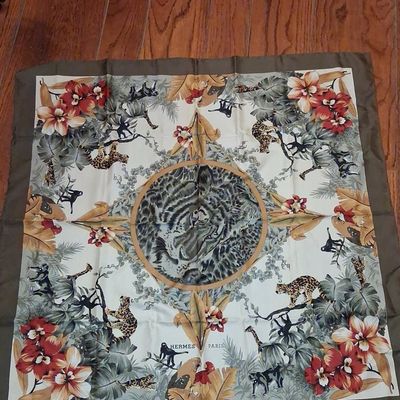Sale Photo Thumbnail #74: Hermès 'Jungle Love' Silk Scarf 90
