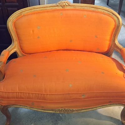 Sale Photo Thumbnail #105: Louis XV Style Giltwood Settee 29"x25"x22"