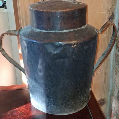 Sale Photo Thumbnail #196: Vintage Hand-Hammered Copper Milk Can with Side Handles