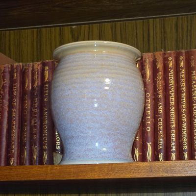 Sale Photo Thumbnail #519: Studio Pottery Vase, Speckled Glaze, Signed JB