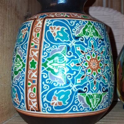 Sale Photo Thumbnail #915: Hand-Painted Moroccan Ceramic Vase 6"