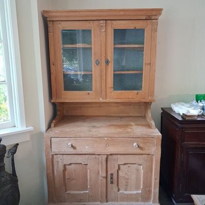 Sale Photo Thumbnail #39: Antique European Pine Two-Part Hutch/Dresser