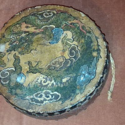 Sale Photo Thumbnail #272: Vintage Chinese Hand-Painted Dragon Tom Tom Drum