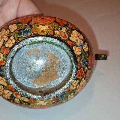 Sale Photo Thumbnail #665: Kashmiri Papier-Mâché Kashkul Begging Bowl