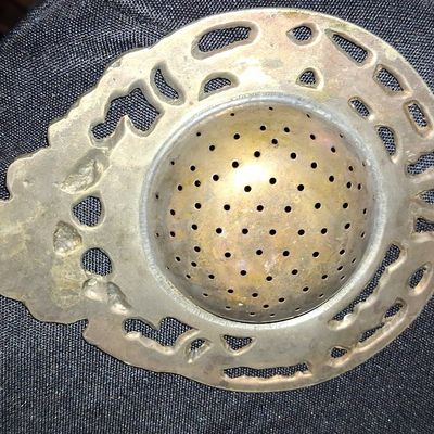 Sale Photo Thumbnail #312: Vintage Silver Plated Tea Strainer with Ornate Handle