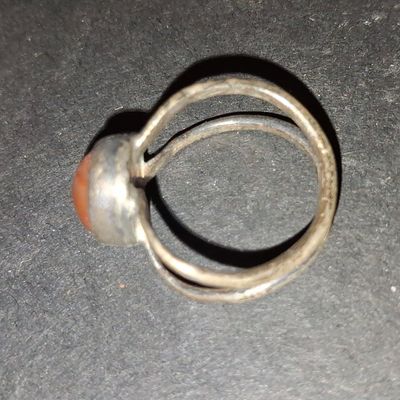 Sale Photo Thumbnail #454: Vintage Sterling Silver and Carnelian Ring - Touareg Style