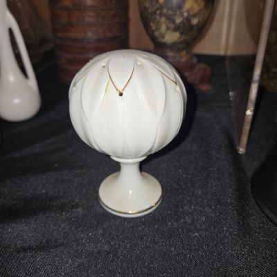 Sale Photo Thumbnail #994: Vintage Milk Glass Petal-Form Shaker