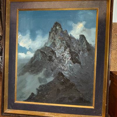 Sale Photo Thumbnail #118: Mountain Landscape Oil Painting by S. Soki
