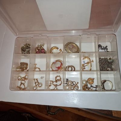 Sale Photo Thumbnail #711: Assorted Vintage Costume Jewelry Collection with Organizer