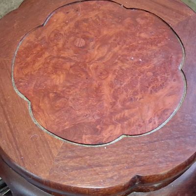 Sale Photo Thumbnail #102: Vintage Chinese Rosewood Drum Stool with Burl Wood Inset