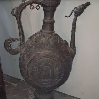 Sale Photo Thumbnail #59: Antique Indo-Persian Engraved Copper Ewer