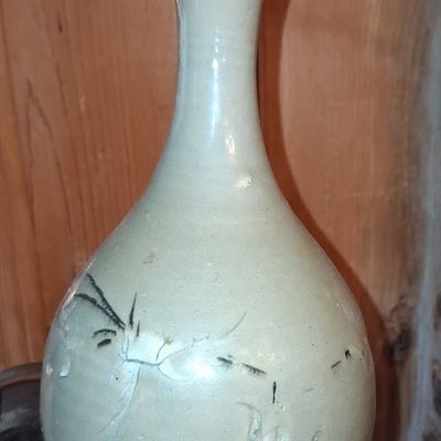 Sale Photo Thumbnail #430: Korean Celadon Vase with Crane Motif