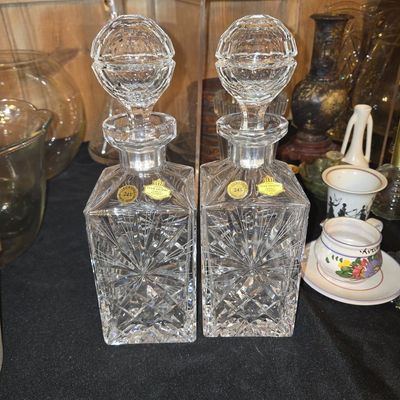 Sale Photo Thumbnail #463: Pair of West German 24% Lead Crystal Decanters