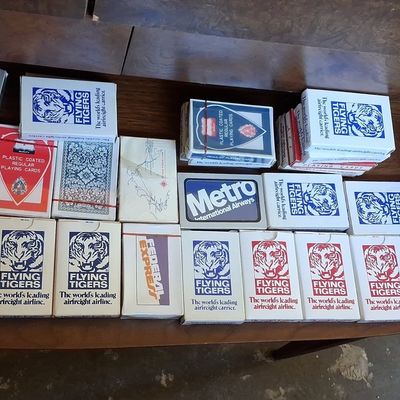 Sale Photo Thumbnail #506: Collection of Vintage Airline Promotional Playing Cards