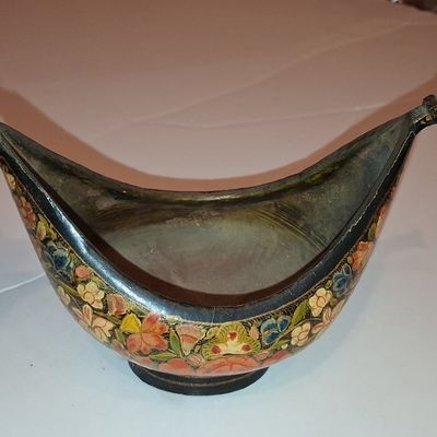 Sale Photo Thumbnail #663: Kashmiri Papier-Mâché Kashkul Begging Bowl